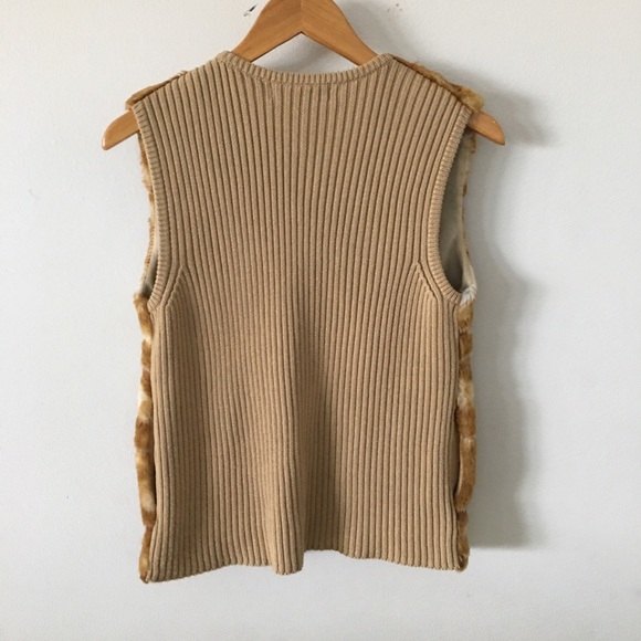 Vintage Faux Fur Vest Sz M - Picture 3 of 5
